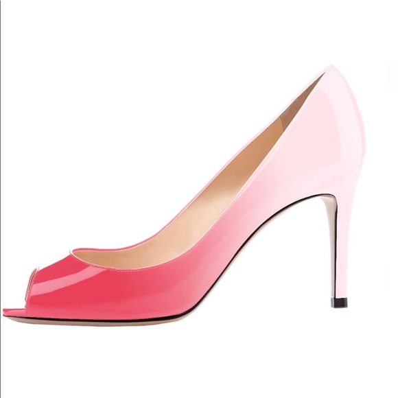 NWT Eldof Peep Toe Pump in Pink Hombre - Picture 3 of 12